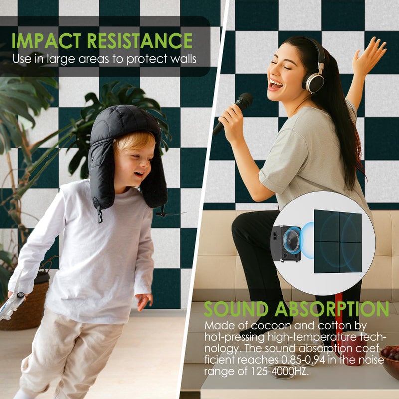 ماكسجير لوحة الفلين الكبيرة من MaxGear للجدار مقاس 91.44 سم × 60.96 سم، لوحة إعلانات باللون الأخضر الداكن، 6 عبوات من بلاط الحائط مع دبابيس الدفع، لوحات الفلين للمكتب - Image 2